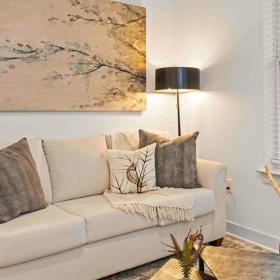 Spacious living room in apartments near Arden, NC